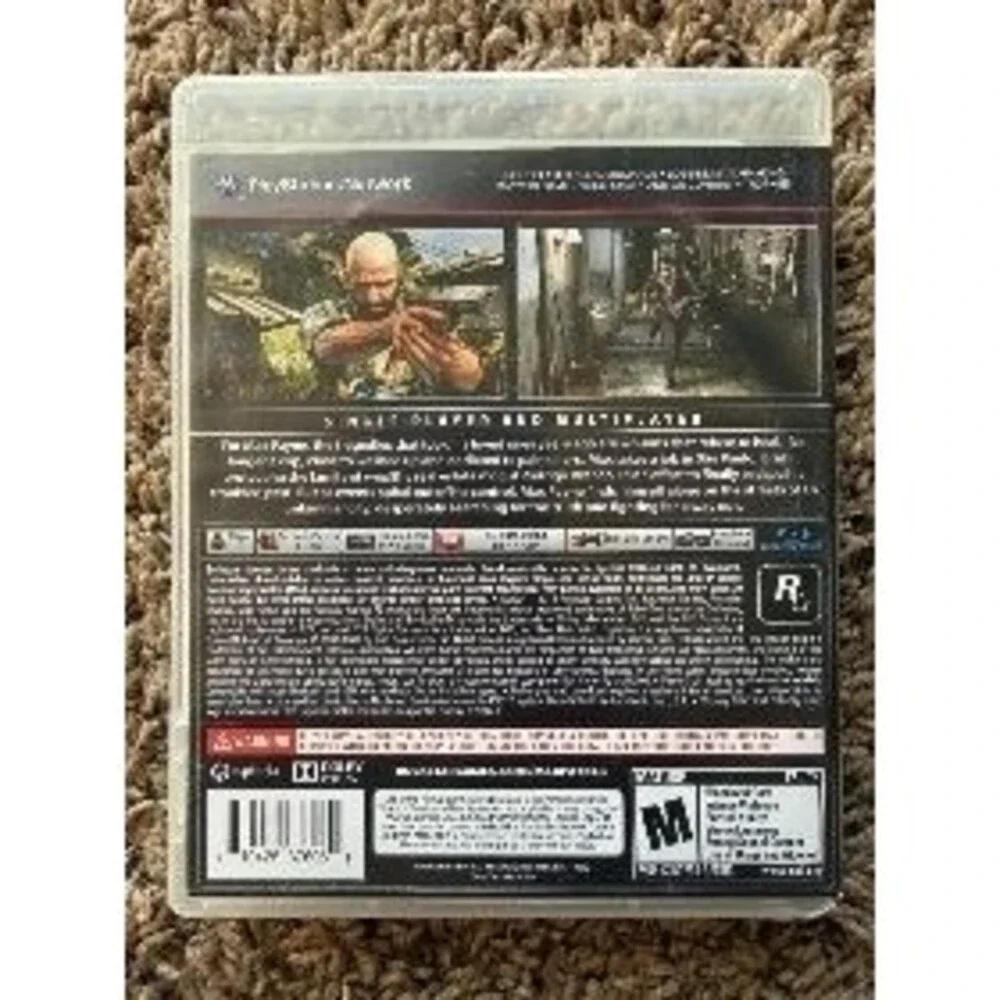 Rockstar Games Max Payne 3 PS3 PlayStation 3 Blu-ray Game Disc Case Manual